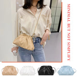 Women's Pleated Hobo Shoulder Bag Soft PU Handbag Solid Crossbody Bag