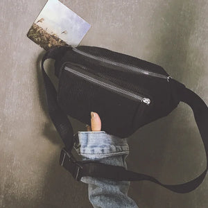 Women's Canvas Fanny Pack Street Money Banana Phone Chest Bag