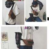 Women's Canvas Fanny Pack Street Money Banana Phone Chest Bag