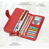 Red Leather Women's Wallet Long Purse