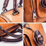 Vintage PU Leather Shoulder Bag Small Square Handbag