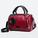 Vintage PU Leather Shoulder Bag Small Square Handbag