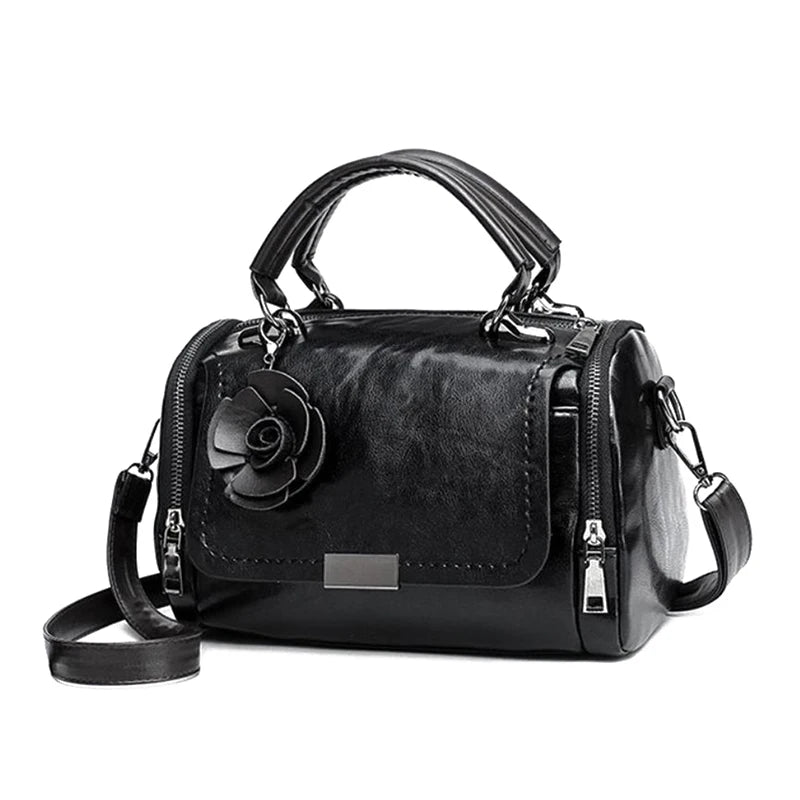 Vintage PU Leather Shoulder Bag Small Square Handbag