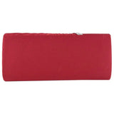 Diamond Ruffle Party Envelope Clutch Bag, red