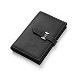 Women's Drawstring Wallet Long Leather Cosmetic Bag