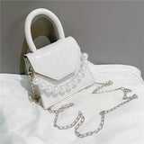Pearl Travel Bag Mini PU Leather Shoulder Bags for Women