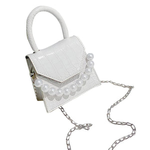 Pearl Travel Bag Mini PU Leather Shoulder Bags for Women