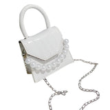 Pearl Travel Bag Mini PU Leather Shoulder Bags for Women