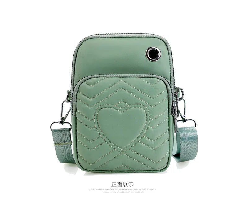 Ladies Embroidery Thread Large Capacity Phone Handbag Messenger Bag