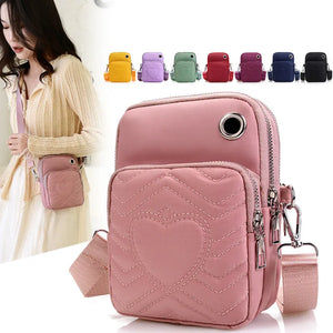 Ladies Embroidery Thread Large Capacity Phone Handbag Messenger Bag
