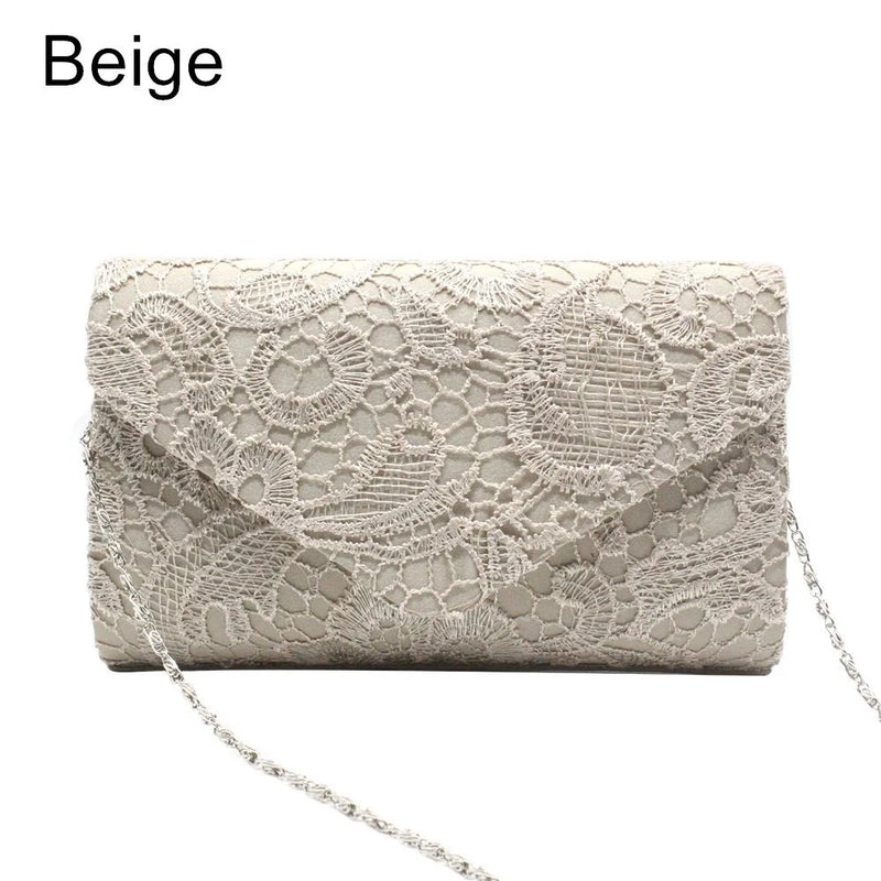 Lace Flower Pattern Evening Clutch Bag for Women