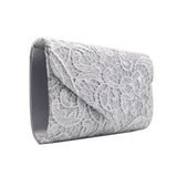 Lace Flower Pattern Evening Clutch Bag for Women