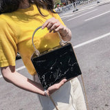 Marble Box Evening Clutch Handbag Chain Messenger Bag