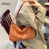 Retro Shoulder Bag Women's PU Large Capacity Underarm Bag