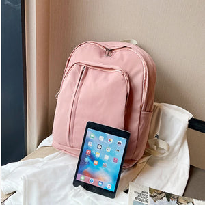 Ladies Candy Nylon Fabric Waterproof School Bag Backpack Large Capacity