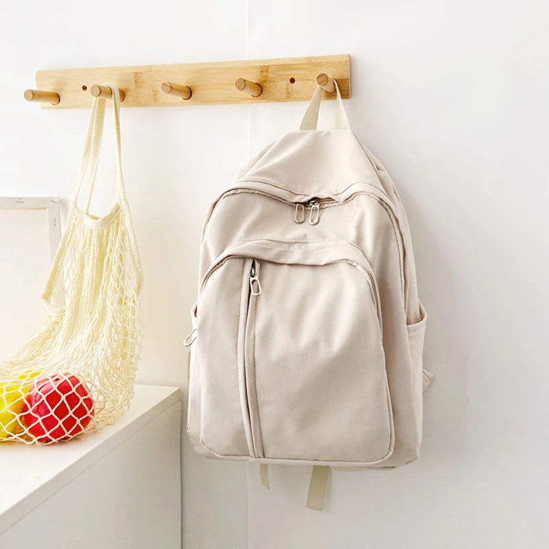 Ladies Candy Nylon Fabric Waterproof School Bag Backpack Large Capacity