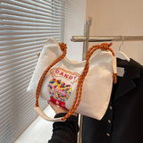 Canvas Square Bag Multifunctional One-Shoulder Diagonal Mobile Phone Pac