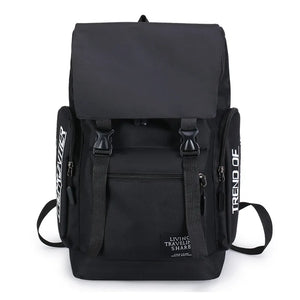 Canvas Stitching Contrast School Backpack Large Capacity Tote Bag