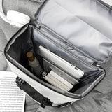 Canvas Stitching Contrast School Backpack Large Capacity Tote Bag