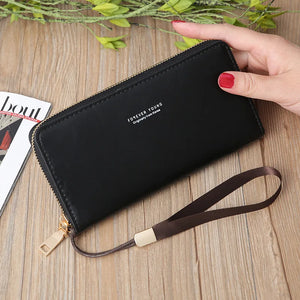 Women's Frosted Long Wallet PU Leather Clutch