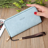 Women's Frosted Long Wallet PU Leather Clutch