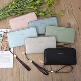 Women's Frosted Long Wallet PU Leather Clutch