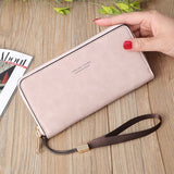 Women's Frosted Long Wallet PU Leather Clutch