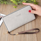 Women's Frosted Long Wallet PU Leather Clutch