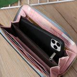 Women's Frosted Long Wallet PU Leather Clutch