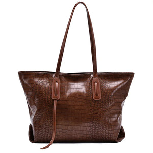 Women's Large Capacity Tote Bag Striped Shoulder Shopping Bag
