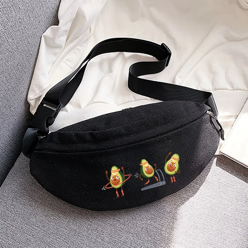 Avocado Print Messenger Waist Bag Sports Bike Bag