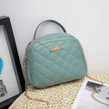 Ladies Rhombus Zipper Messenger Bag with Shoulder Strap
