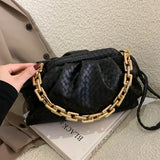 Ladies Thick Chain Messenger Handbag Casual Shoulder Bag