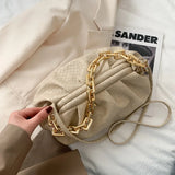 Ladies Thick Chain Messenger Handbag Casual Shoulder Bag