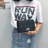 Ladies Shoulder Bag Female Messenger Bag All-match Crack Printing