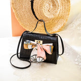 Crocodile Pattern Silk Scarf Messenger Bag with Lock Buckle