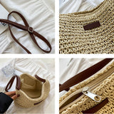 Women's Summer Straw Crossbody Bag Beach Holiday Woven Shoulder Handbag