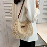 Women's Summer Straw Crossbody Bag Beach Holiday Handbag Shoulder Purse