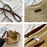Women's Summer Straw Crossbody Bag Beach Holiday Handbag Shoulder Purse