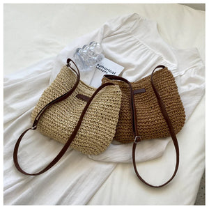 Women's Summer Straw Crossbody Bag for Beach Holiday