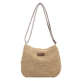 Summer Straw Crossbody Bag for Women, Beach Holiday Woven Shoulder Handbag