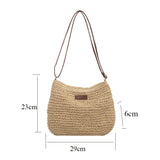 Women's Summer Straw Crossbody Bag Beach Holiday Handbag Shoulder Purse