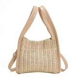 Summer Straw Crossbody Bag Women Casual Holiday Shopping Woven Shoulder Handbag