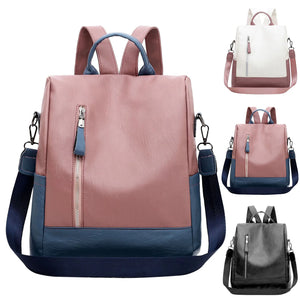 Women's Leather Shoulder Bag Casual Backpack