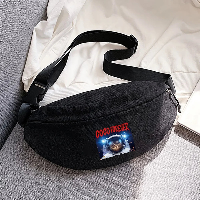 Astronaut Print Waist Bag for Women, Outdoor Sports Running Cycling Chest Bags