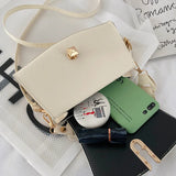Retro Woven Lock Buckle Shoulder Handbag with Detachable Strap