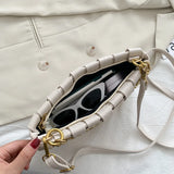 Woven Thick Chain Handbag Zipper Shoulder Strap Messenger Bag
