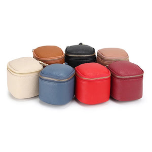 Leather Cosmetic Bag Women Clutch Toiletry Pouch