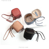 Leather Cosmetic Bag Women Clutch Toiletry Pouch