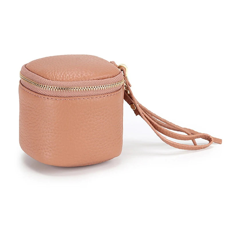 Leather Cosmetic Bag Women Clutch Toiletry Pouch